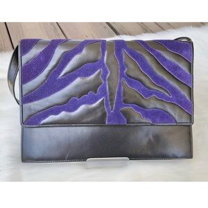 AUTHENTIC YSL RARE LEATHER SUEDE ZEBRA CROSS BODY